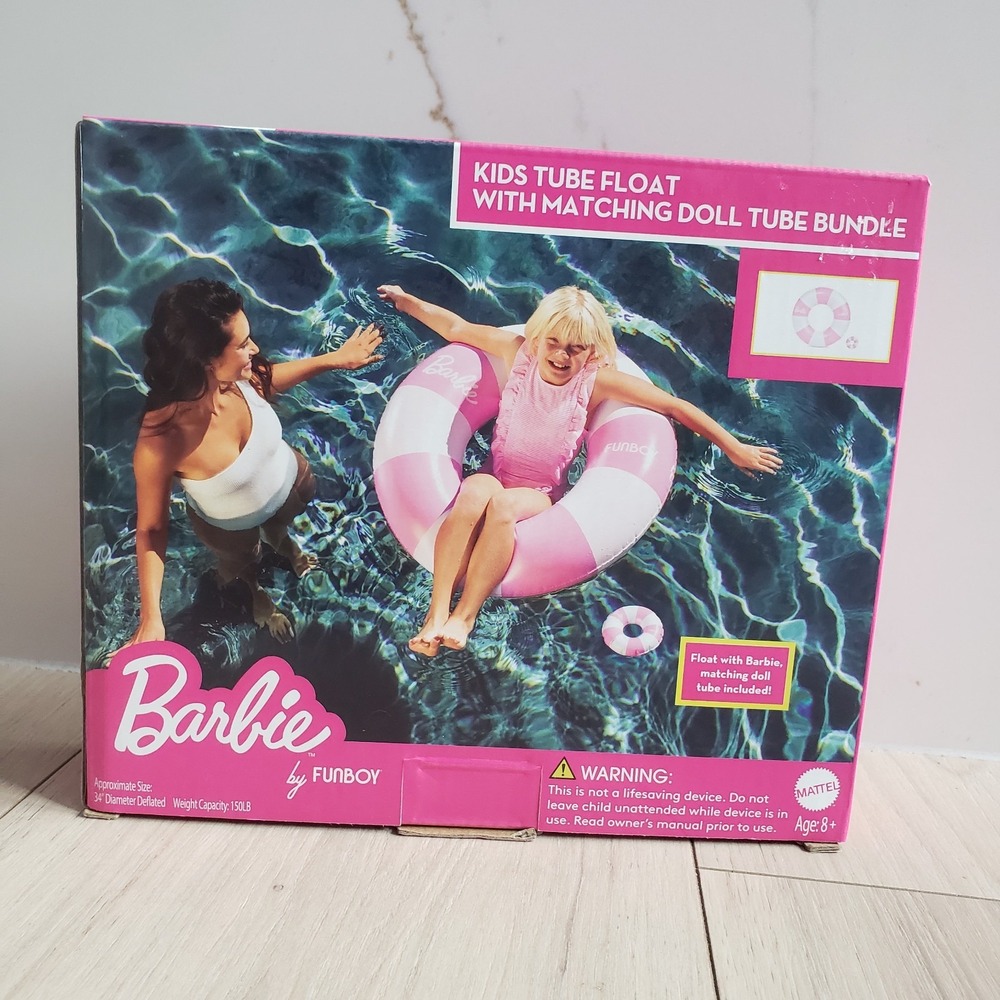 Barbie by FUNBOY Kids Pool Float w/ Matching Doll Tube Set - New in Box